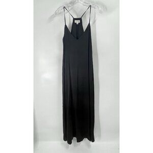 Tahari Black Maxi Slip Dress Sz XL Minimalist Goth Y2K Grunge